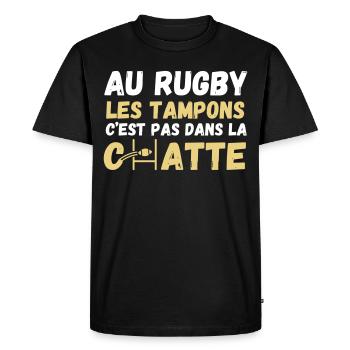 AU RUGBY LES TAMPONS ... - T-shirt Premium bio Homme - noir - Devant - Nico (187cm)