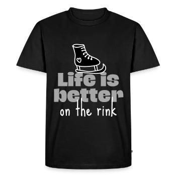Ice skating: Life is better on the rink. - Men's Premium Organic T-Shirt - black - Front - Nico (187cm)