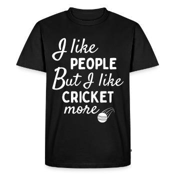 J’aime les gens MAIS j’aime plus le cricket - T-shirt Premium bio Homme - noir - Devant - Nico (187cm)