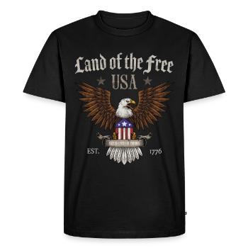 USA Terre de la Liberté - T-shirt Premium bio Homme - noir - Devant - Nico (187cm)