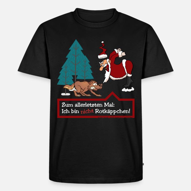 Weihnachtsmann & Wolf (Kein-Rotkäppchen-Edition) - Männer Premium Bio T-Shirt - undefined