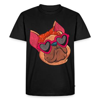 Bulldog français - T-shirt Premium bio Homme - noir - Devant - Nico (187cm)