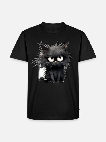Moody Cat - Men's Premium Organic T-Shirt - black