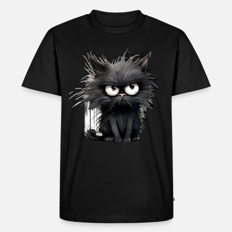 Launische Katze - Männer Premium Bio T-Shirt - Schwarz