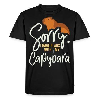 Motif Capibara pour les propriétaires de Capibara - T-shirt Premium bio Homme - noir - Devant - Nico (187cm)