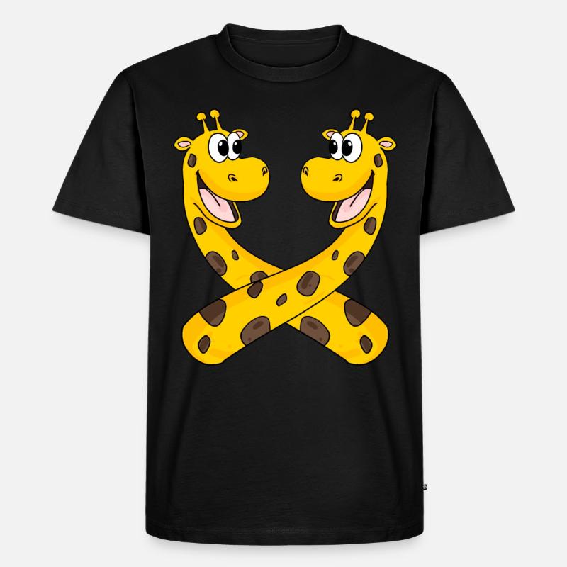 Giraffen Giraffe - Männer Premium Bio T-Shirt - Schwarz