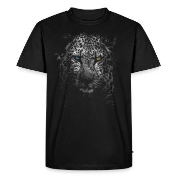 Léopard blanc - T-shirt Premium bio Homme - noir - Devant - Nico (187cm)