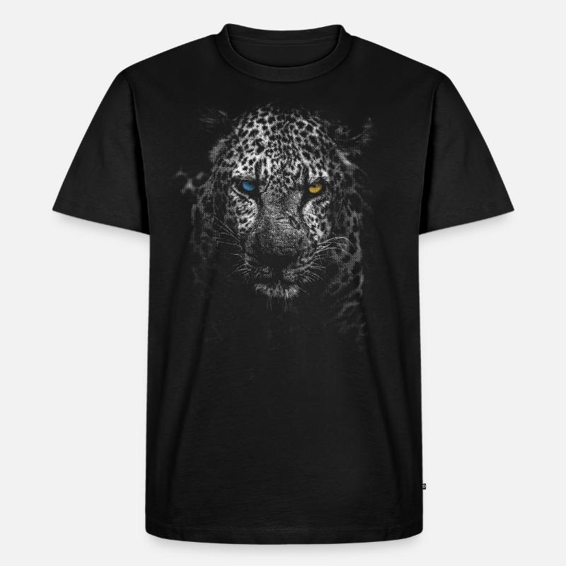 white leopard - Men's Premium Organic T-Shirt - black