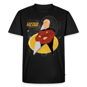 Star Trek The Next Generation Captain Picard - Männer Premium Bio T-Shirt - Schwarz - Vorne - Nico (187cm)