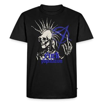 Skeleton Punk Iroquois Anarchie Majeur Ciel - T-shirt Premium bio Homme - noir - Devant - Nico (187cm)