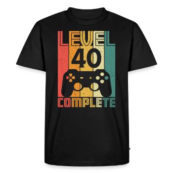 40th birthday Gamer Level 40 Complete 40 years - Men's Premium Organic T-Shirt - black - Front - Nico (187cm)
