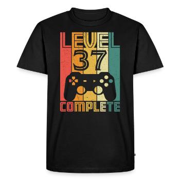 37th birthday Gamer Level 37 Complete 37 years - Men's Premium Organic T-Shirt - black - Front - Nico (187cm)