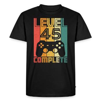 45e anniversaire Gamer Niveau 45 Complet 45 ans - T-shirt Premium bio Homme - noir - Devant - Nico (187cm)