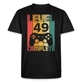 49th birthday Gamer Level 49 Complete 49 years - Men's Premium Organic T-Shirt - black - Front - Nico (187cm)