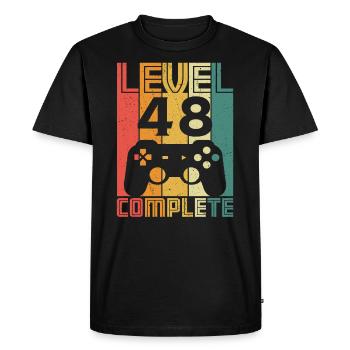 48th birthday Gamer Level 48 Complete 48 years - Men's Premium Organic T-Shirt - black - Front - Nico (187cm)