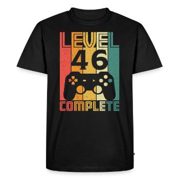 46th birthday Gamer Level 46 Complete 46 years - Men's Premium Organic T-Shirt - black - Front - Nico (187cm)