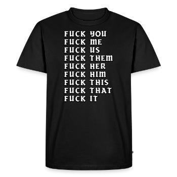 Génial comme F*ck - T-shirt Premium bio Homme - noir - Devant - Nico (187cm)