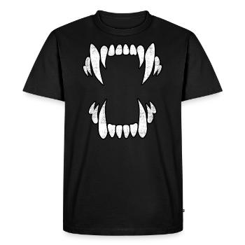 Crocs de loup effrayants - T-shirt Premium bio Homme - noir - Devant - Nico (187cm)