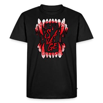 Crocs de loup effrayants avec du sang - T-shirt Premium bio Homme - noir - Devant - Nico (187cm)
