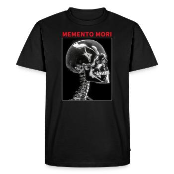 Skull Memento Mori Black - Men's Premium Organic T-Shirt - black - Front - Nico (187cm)