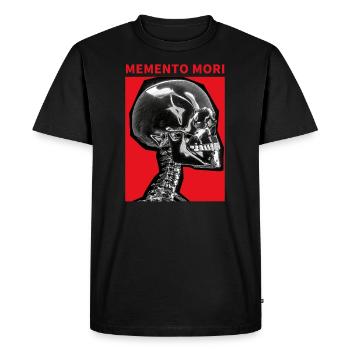 Skull Memento Mori - Men's Premium Organic T-Shirt - black - Front - Nico (187cm)