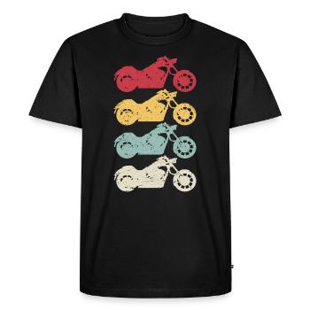 Chopper Moto Cruiser Rétro Motocycliste - T-shirt Premium bio Homme - noir - Devant - Nico (187cm)