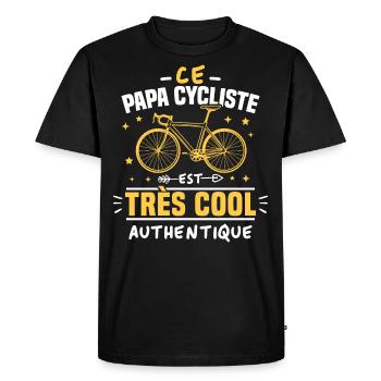 Ce papa cycliste est cool et authentique - T-shirt Premium bio Homme - noir - Devant - Nico (187cm)