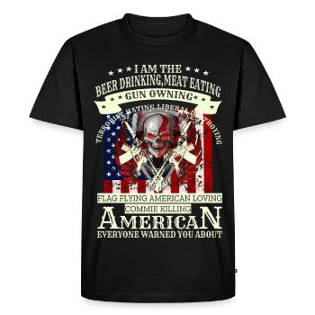 Army skull - Men's Premium Organic T-Shirt - black - Front - Nico (187cm)