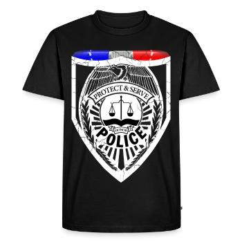 Policier - T-shirt Premium bio Homme - noir - Devant - Nico (187cm)