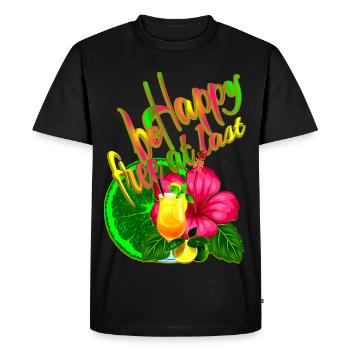 Cocktail d’hibiscus Vacances d’été aux agrumes - T-shirt Premium bio Homme - noir - Devant - Nico (187cm)