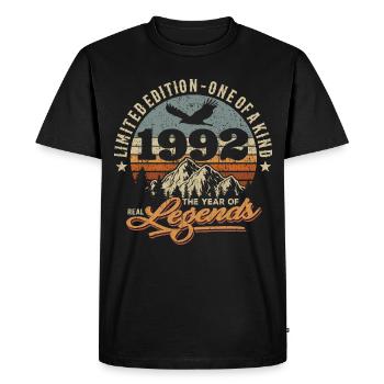 Vintage Retro Geburtstag 1992 - Männer Premium Bio T-Shirt - Schwarz - Vorne - Nico (187cm)