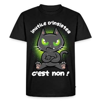 Chat têtu - T-shirt Premium bio Homme - noir - Devant - Nico (187cm)