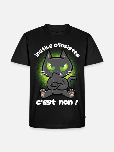 Chat têtu - T-shirt Premium bio Homme - noir