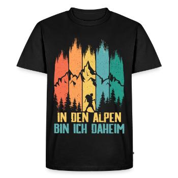 Je suis chez moi dans les Alpes - T-shirt Premium bio Homme - noir - Devant - Nico (187cm)