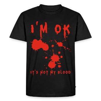 I'm Fine (English) - Men's Premium Organic T-Shirt - black - Front - Nico (187cm)