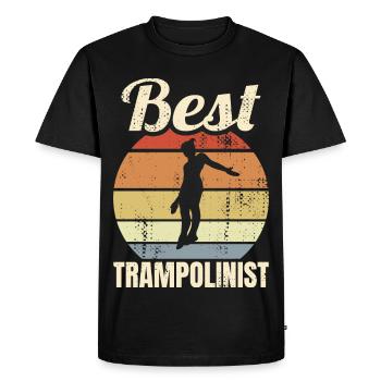 Saut de trampoline vintage - T-shirt Premium bio Homme - noir - Devant - Nico (187cm)