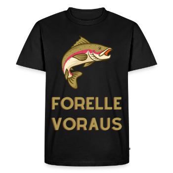 Truite en avant : la prise de la nature - T-shirt Premium bio Homme - noir - Devant - Nico (187cm)