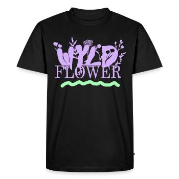 Wyld Flower – Boho Vibes - Men's Premium Organic T-Shirt - black - Front - Nico (187cm)