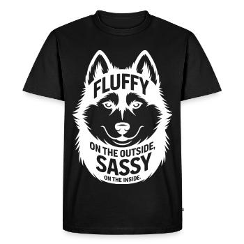 Duveteux à l'extérieur, impertinent à l'intérieur, husky - T-shirt Premium bio Homme - noir - Devant - Nico (187cm)