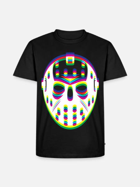 EDM Techno Rave Hockey Maske - Männer Premium Bio T-Shirt - Schwarz