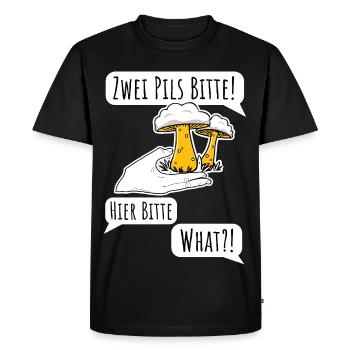 Ordering beer is not easy! Pilsner or mushroom? - Men's Premium Organic T-Shirt - black - Front - Nico (187cm)