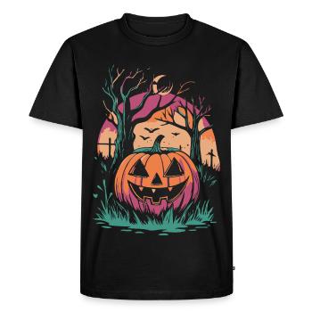 Citrouille Enchantée d Automne - T-shirt Premium bio Homme - noir - Devant - Nico (187cm)