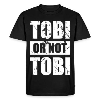Tobi ou pas Tobi - Design Rétro Original - T-shirt Premium bio Homme - noir - Devant - Nico (187cm)