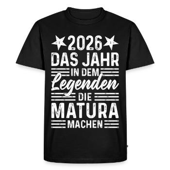 2026 L’année où les légendes obtiennent leur diplôme de fin d’études secondaires - T-shirt Premium bio Homme - noir - Devant - Nico (187cm)