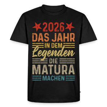2026 L’année où les légendes obtiennent leur diplôme de fin d’études secondaires - T-shirt Premium bio Homme - noir - Devant - Nico (187cm)
