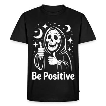 Be Positive Grim Reaper - Men's Premium Organic T-Shirt - black - Front - Nico (187cm)