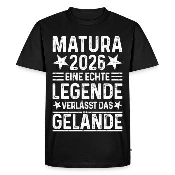 Matura 2026 Une légende quitte le site - T-shirt Premium bio Homme - noir - Devant - Nico (187cm)