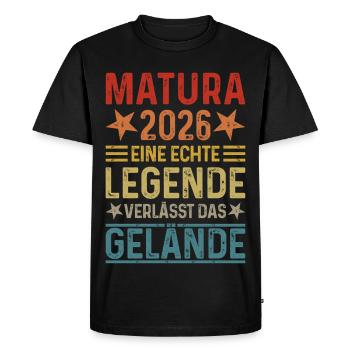 Matura 2026 Une légende quitte le site - T-shirt Premium bio Homme - noir - Devant - Nico (187cm)