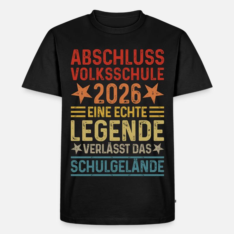 Abschuss 2026 Volksschule  - Männer Premium Bio T-Shirt - Schwarz