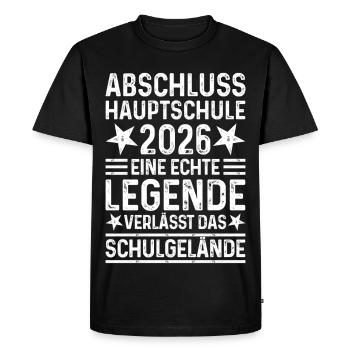Graduation from secondary school 2026 Legend school grounds - Men's Premium Organic T-Shirt - black - Front - Nico (187cm)